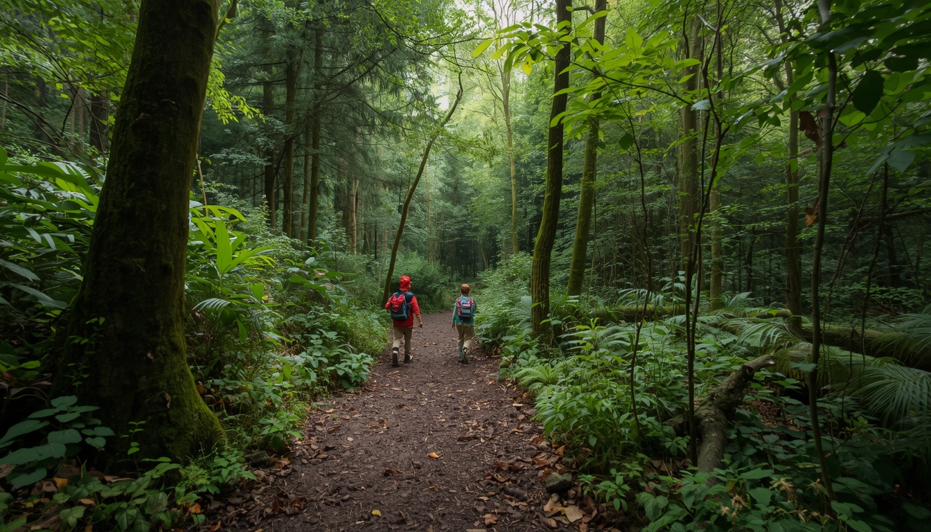 Educationalexper family-friendly nature trail through New Zealand forest